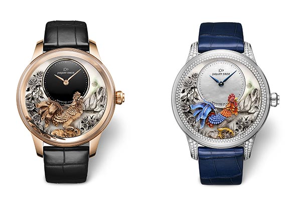 Jaquet Droz Petite Heure Minute Relief Rooster 