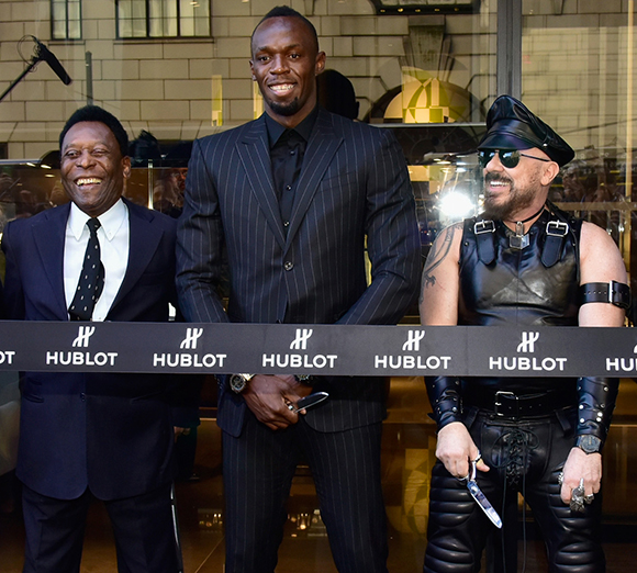 Hublot Pelé, Usain Bolt and Peter Marino at HUblit 5th Avenue Boutique Opening 