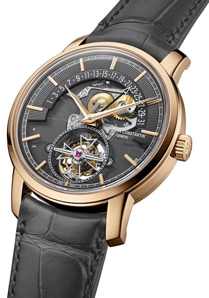 Traditionnelle tourbillon date rétrograde openface