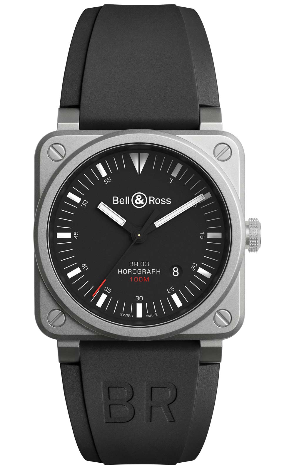 Le bracelet de ce nouveau modèle est fait de caoutchouc noir et toile synthétique ultra-résistante.