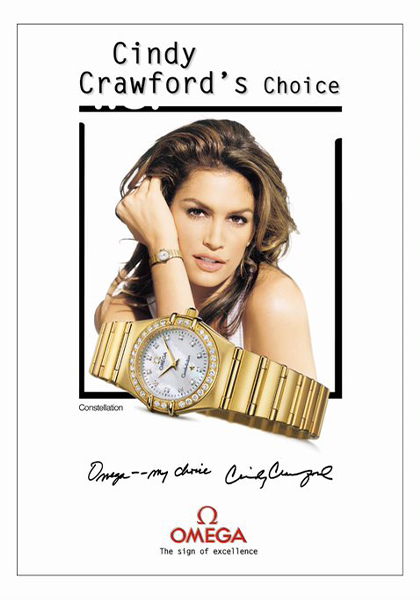 Forgotten Histories: Omega and Cindy Crawford  Relationship Nearly 30 Years Old