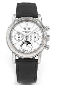Patek Philippe, Genève, Réf. 3970E en or blanc. Fabriquée en 2003. Adjudication (commission incluse) : 117 600 dollars