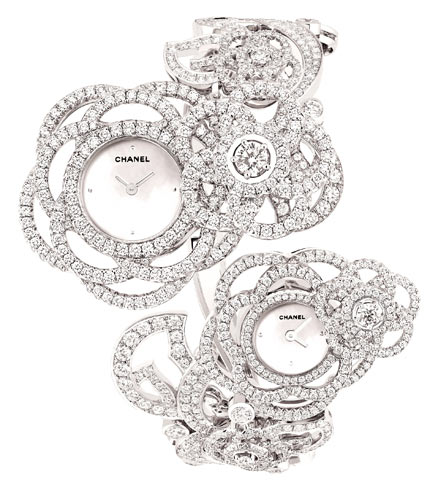 Montre Camélia Brodé Dual Time