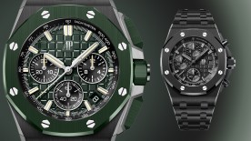 /	The new Royal Oak Offshore Selfwinding Chronograph references in ceramic are adorned with the Manufacture’s trademark satin-brushed and polished hand-finishing for a constant play of light that underlines the collection’s multifaceted architecture. © Courtesy of Audemars Piguet
