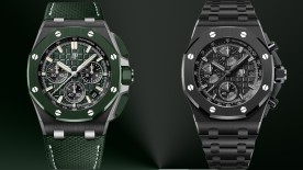The new Royal Oak Offshore Selfwinding Chronograph references in ceramic are adorned with the Manufacture’s trademark satin-brushed and polished hand-finishing for a constant play of light that underlines the collection’s multifaceted architecture © Courtesy of Audemars Piguet