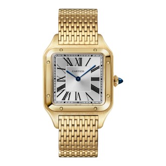 Saint-Dumont yellow gold silvered satin-finish dial