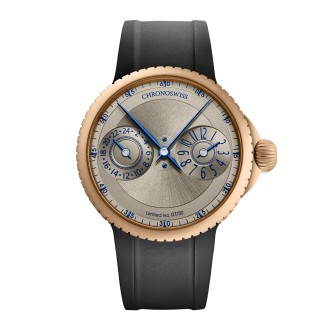 Pulse GMT Frosted Guilloche Gold