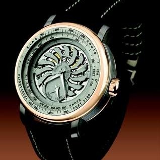 The AVIATOR Automatic dual time, titanium, pink gold