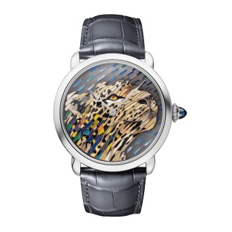 Ronde Louis Cartier Straw and Gold Marquetry Watch
