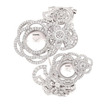 Montre Camélia Brodé Secret Dual Time