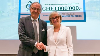 Yves Flückiger, Président de la Fondation Boninchi et Carole Décosterd Présidente de l'Ufgvv © Sébastien Tavares Gomes
