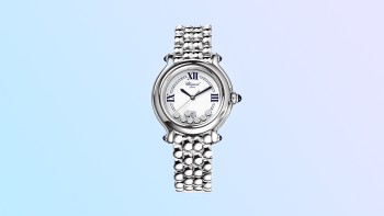 La première version sport de la Happy Diamonds présentée en 1993, en acier et ronde © Chopard