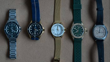Yema models Navygraf Micro-rotor, Navygraf Marine Nationale, Navygraf Marine Nationale with mother-of-pearl bezel, Superman bronze, Granvelle Rennaissance © Anders Modig Davin / WorldTempus