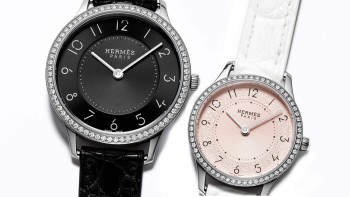 Slim d'Hermès, black and magnolia white dials - Hermès