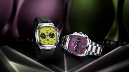 Seventies Chronographe Date Panorama en vert et violet © Glashütte Original