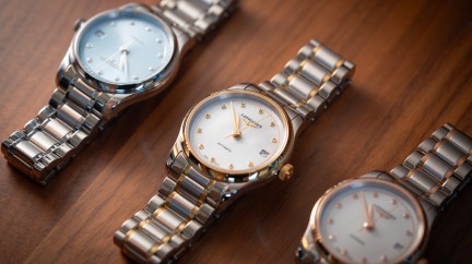 Longines Master Collection with Frosted blue sunray & white mother-of-pearl dials © Longines