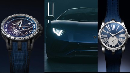 Two Excalibur and one Lamborghini in blue - Roger Dubuis/Bucherer