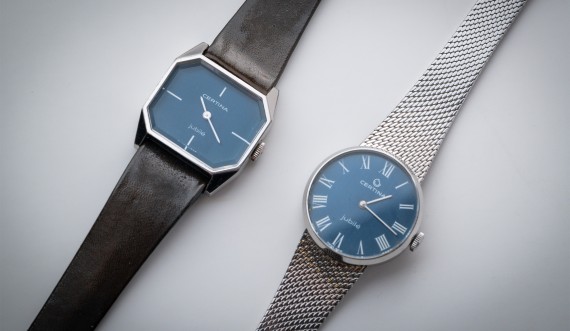 Certina Vintage Jubilé model with rectangular and round dials © Nathan Blard / WorldTempus