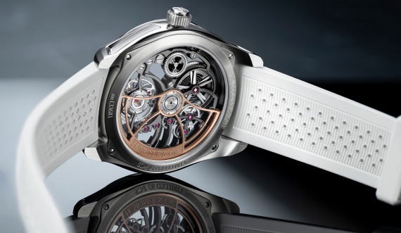 Pioneer Cylindrical Tourbillon Skeleton Aventurine Saquon Barkley © H. Moser & Cie.