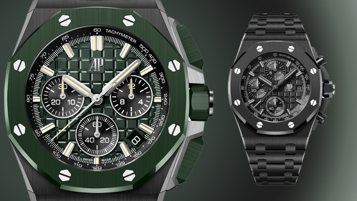 /	The new Royal Oak Offshore Selfwinding Chronograph references in ceramic are adorned with the Manufacture’s trademark satin-brushed and polished hand-finishing for a constant play of light that underlines the collection’s multifaceted architecture. © Courtesy of Audemars Piguet
