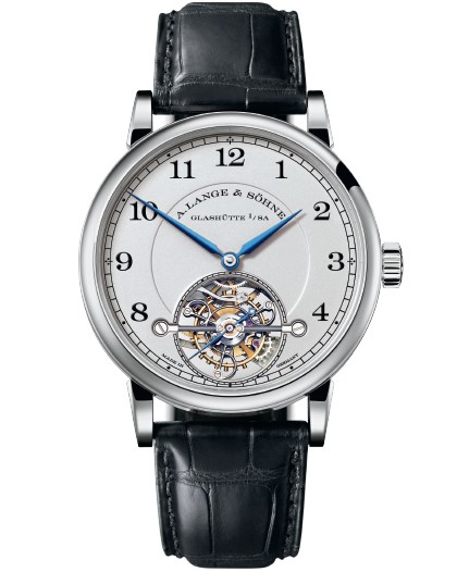 1815 Tourbillon, boîtier en platine 39,5mm de diamètre, cadran émail grand feu © A. Lange & Söhne