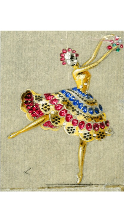 Dessin d'une ballerine vers 1945 © Van Cleef & Arpels