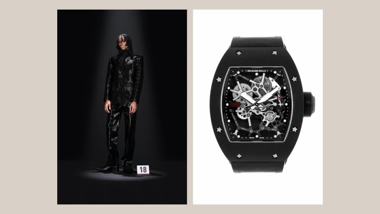 RM-035 and Balenciaga suit – Look 18, Haute Couture Fall-Winter 2023 © Richard Mille, Balenciaga 