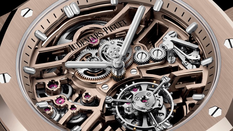 Royal Oak Selfwinding Flying Tourbillon Openworked 41mm in Sand Gold © Courtesy of Audemars Piguet