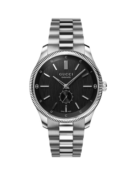 G-Timeless Steel with understated black dial in 40mm © Gucci