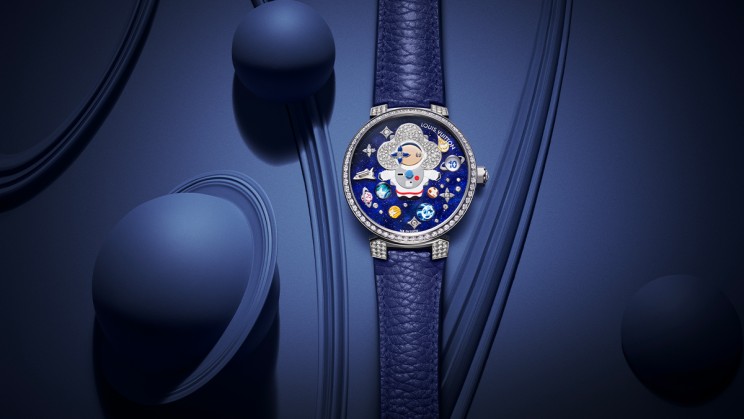 Louis Vuitton Tambour Slim Vivienne Jumping hours Sakura and Astronaut