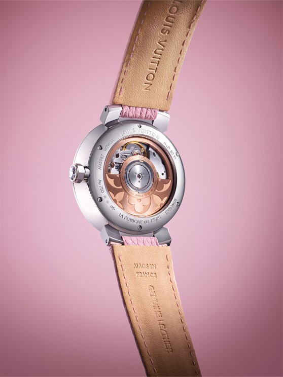 Louis Vuitton Tambour Slim Vivienne Jumping hours Sakura © Louis Vuitton
