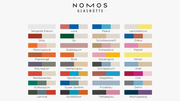 NOMOS Tangente 38 Date Colorways © NOMOS Glashütte 