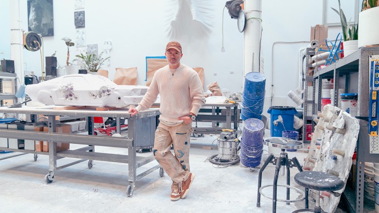 Hublot Ambassador Daniel Arsham working in his studio © Hublot