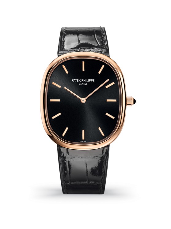 Référence 5738/1R-001, boîte en or rose, 34,5 x 39,5 mm, cadran soleillé, mouvement automatique, bracelet en or rose. CHF 51'000.- © Patek Philippe