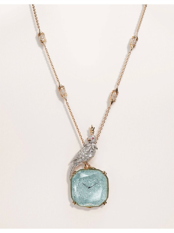 Bird On A Rock Mechanical Pendant Watch. Only Watch 2024 ©&nbsp;Tiffany & Co. 