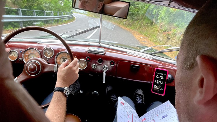 Using a roadbook and trip odometer during the 1000 Miglia 2024 © Steven Rogers