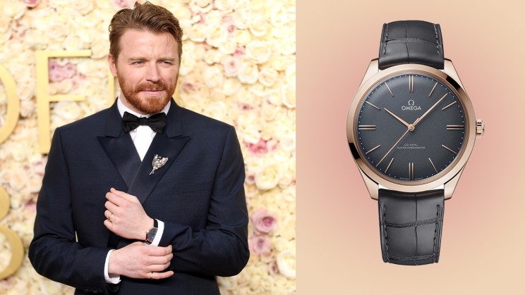40 mm De Ville Trésor in 18K Sedna™ Gold on a grey leather strap © Omega