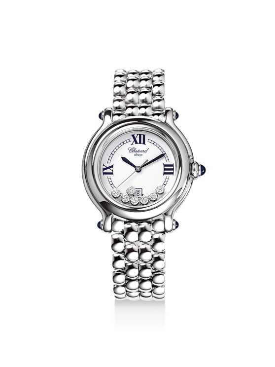 2.	La première version sport de la Happy Diamonds présentée en 1993, en acier et ronde © Chopard