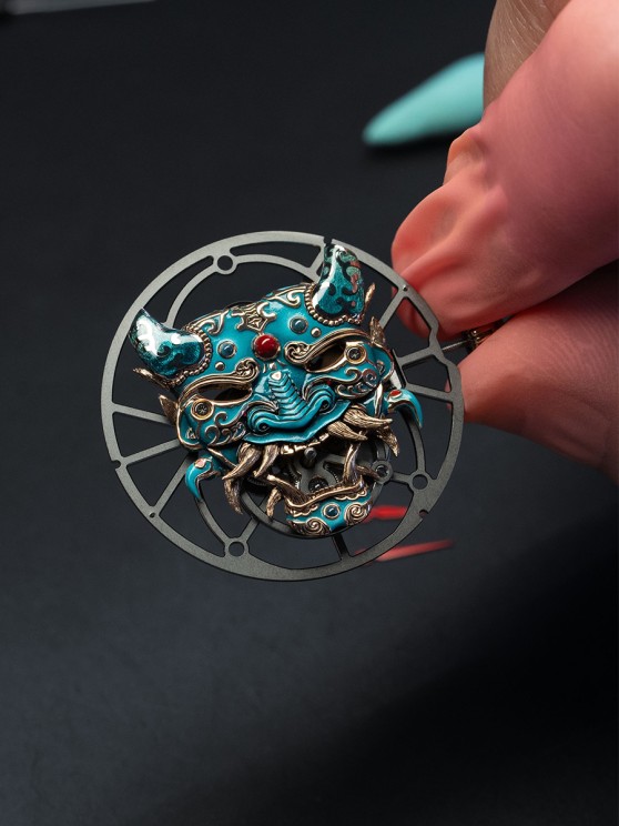 Bushido Samurai dial of the Tourbillon Skelet Sapphire - Bushido © Jaquet Droz