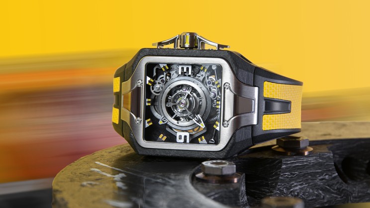 The AS-01 Tourbillon on the carbon disk of the McLaren MP4_8 driven by Ayrton Senna in 1993 © Lorige