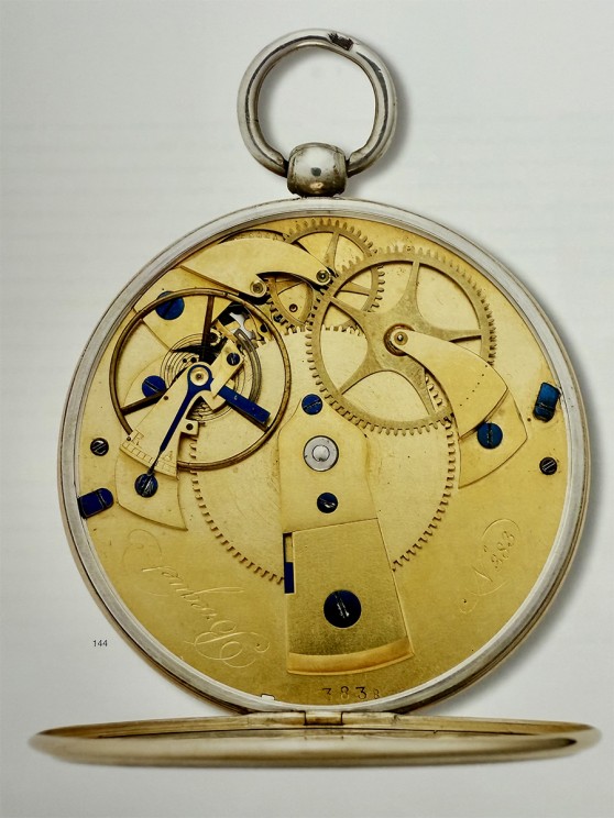 La souscription n°383, côté fond, vendue en 1798. Le dessin du calibre Souscription a atteint sa forme définitive - © Breguet