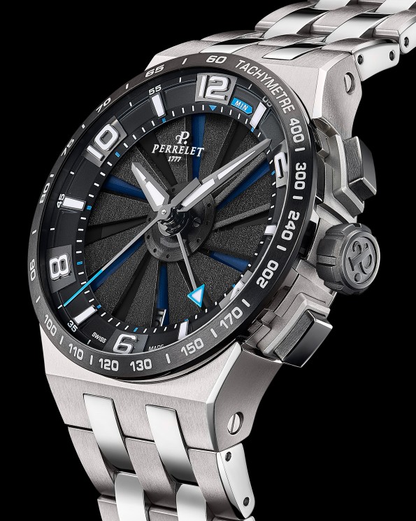 Perrelet Turbine Chrono Neo, avec rotor côté cadran, en hommage aux travaux de Perrelet en 1777 - ©&nbsp;Perrelet