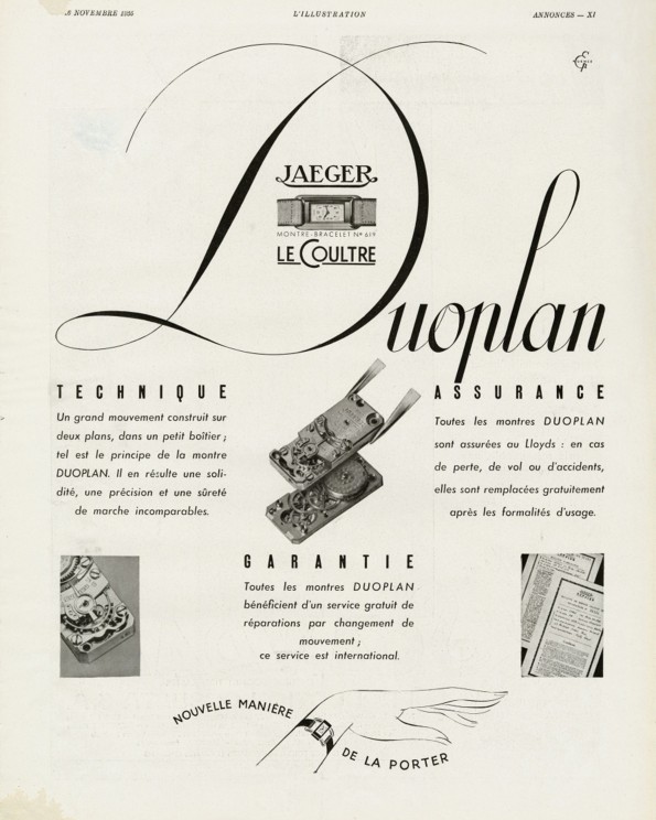 Affiche Duoplan datée de 1935 ©Jaeger-LeCoultre