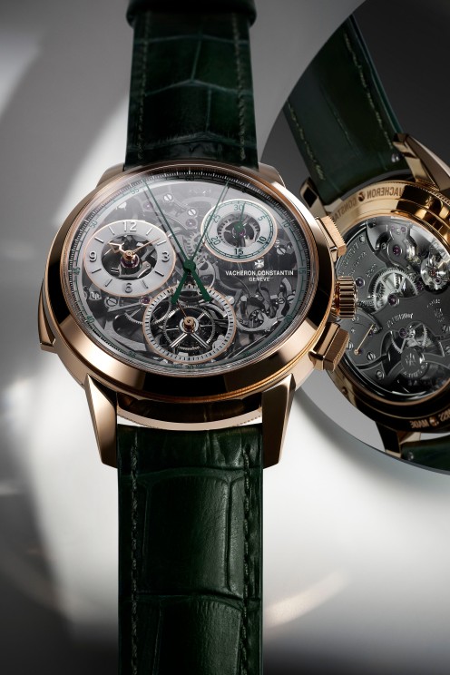 Montre de 44 mm regroupant chronographe à rattrapante, répétition minutes et tourbillon à spiral sphérique © Vacheron Constantin 