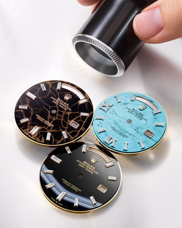 Visuel cadrans Rolex en trois couleurs dont un en turquoise © Rolex