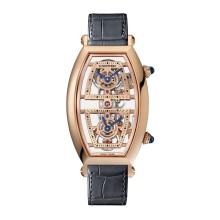 Pink Gold Skeleton Dual Time Zone Watch 